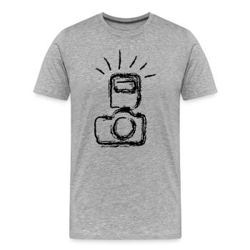 camera - Men's Premium Organic T-Shirt - heather grey - Front - Damien (186cm)