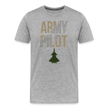 Armee Pilot - Männer Premium Bio T-Shirt - Grau meliert - Vorne - Damien (186cm)