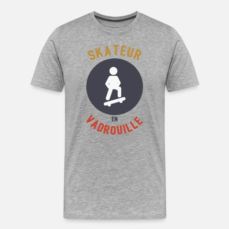 Skateboarder im Mopp - Männer Premium Bio T-Shirt - Grau meliert
