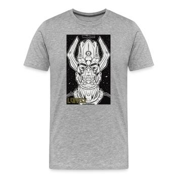 Solitaire - T-shirt bio Premium Homme - gris chiné - Devant - Damien (186cm)