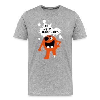 Monster große Klappe Großmaul Comic coole Quotes - Männer Premium Bio T-Shirt - Grau meliert - Vorne - Damien (186cm)