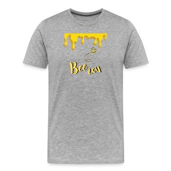 Abeille - T-shirt bio Premium Homme - gris chiné - Devant - Damien (186cm)