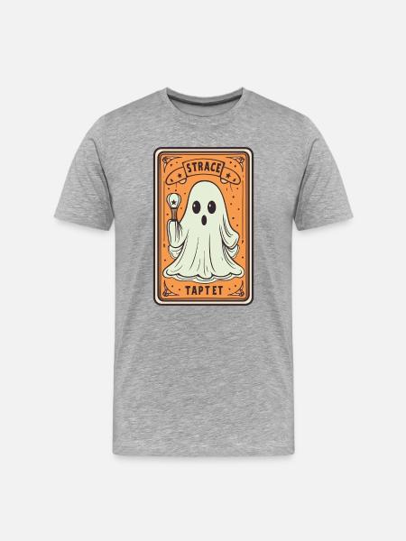 Tarot Card Ghost with Stick - Men's Premium Organic T-Shirt - heather grey