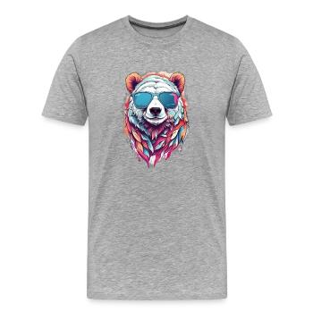 Panda sunglasses in neon colors - Men's Premium Organic T-Shirt - heather grey - Front - Damien (186cm)