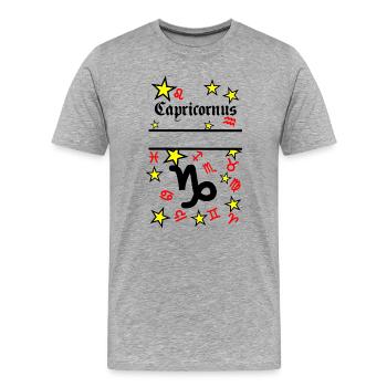 Steinbock Steinbock Sternzeichen - Männer Premium Bio T-Shirt - Grau meliert - Vorne - Damien (186cm)
