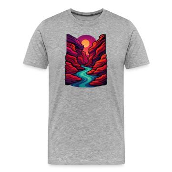 Kristall-Canyon-Rausch - Männer Premium Bio T-Shirt - Grau meliert - Vorne - Damien (186cm)