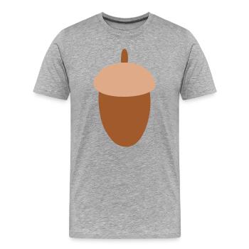 Illustration de gland minimaliste pour l’automne - T-shirt bio Premium Homme - gris chiné - Devant - Damien (186cm)
