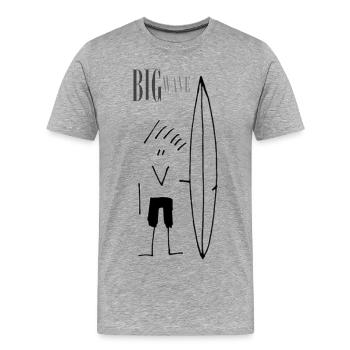 Big Wave Surfer - T-shirt bio Premium Homme - gris chiné - Devant - Damien (186cm)