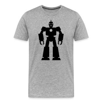 Robots – Technologie de l’IA Science-fiction Nerd Design - T-shirt bio Premium Homme - gris chiné - Devant - Damien (186cm)