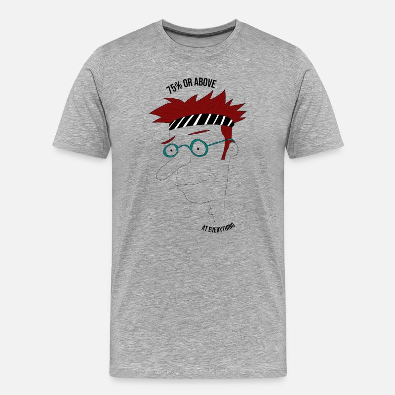 75 % oder mehr in allem, Mann - Männer Premium Bio T-Shirt - Grau meliert