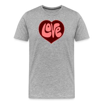 Liebesherz-Design von Cean - Männer Premium Bio T-Shirt - Grau meliert - Vorne - Damien (186cm)