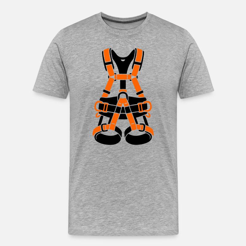 Klettergurt Baumpflege Baumkletterer Klettern - Männer Premium Bio T-Shirt - Grau meliert