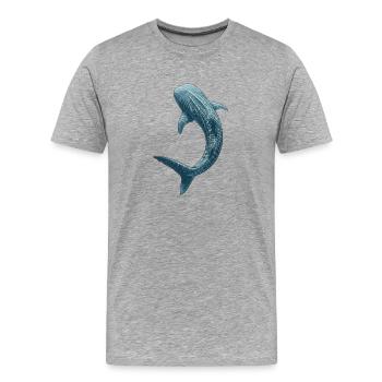 Detailed Whale Shark Art Marine Life Illustration - Men's Premium Organic T-Shirt - heather grey - Front - Damien (186cm)