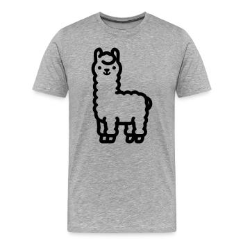 lama - T-shirt bio Premium Homme - gris chiné - Devant - Damien (186cm)
