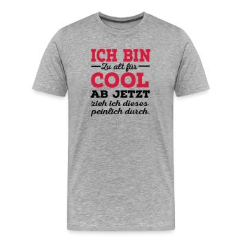 alt - Männer Premium Bio T-Shirt - Grau meliert - Vorne - Damien (186cm)