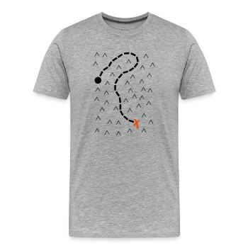 Carte au trésor de pirate - T-shirt bio Premium Homme - gris chiné - Devant - Damien (186cm)