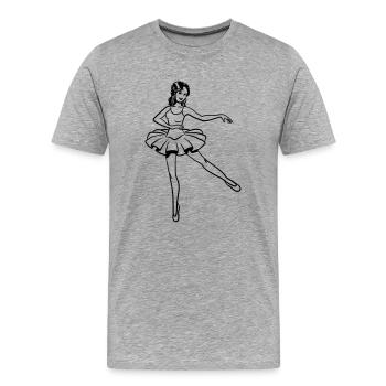 ballerine de danse - T-shirt bio Premium Homme - gris chiné - Devant - Damien (186cm)