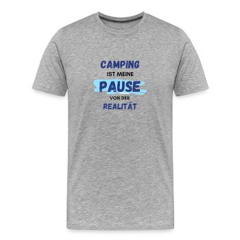 Camping pause - Männer Premium Bio T-Shirt - Grau meliert - Vorne - Damien (186cm)