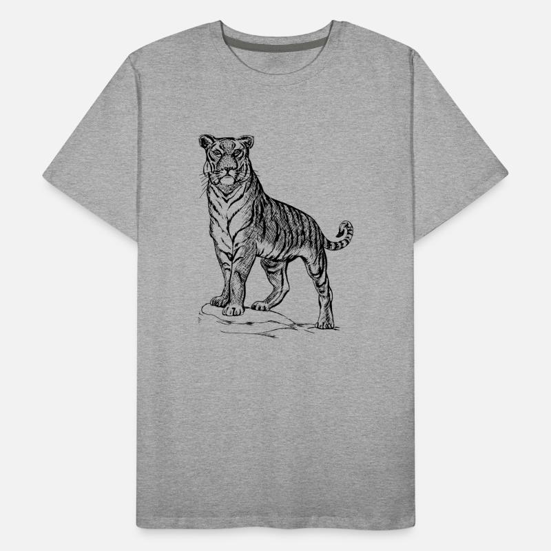 Tiger noir et withe T-shirt bio Premium Homme
