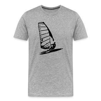 PlancheCà 4 Sail - Men's Premium Organic T-Shirt - heather grey - Front - Damien (186cm)