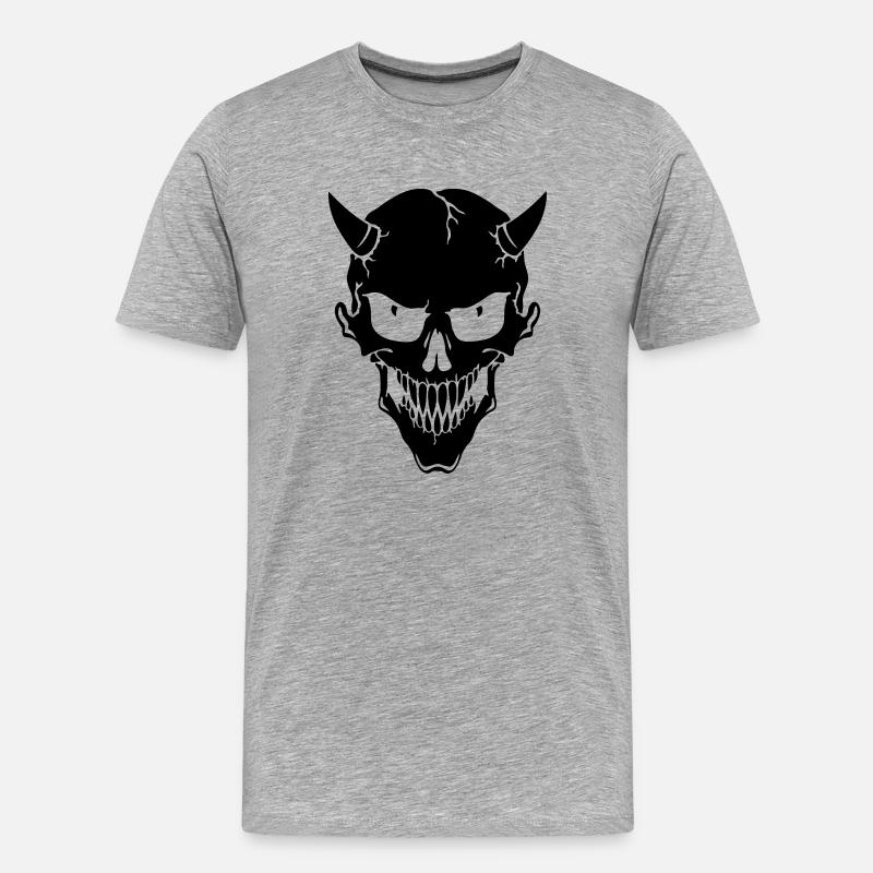 Devil - Männer Premium Bio T-Shirt - Grau meliert
