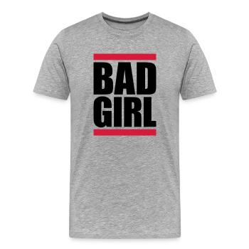 Strip Bad Girl - T-shirt bio Premium Homme - gris chiné - Devant - Damien (186cm)