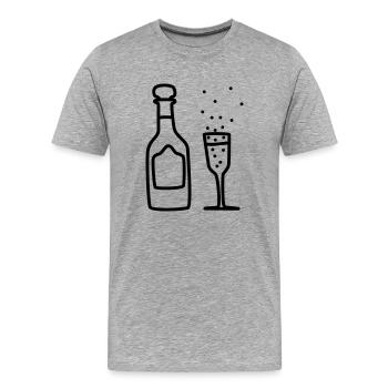 Vin mousseux au verre 2 - T-shirt bio Premium Homme - gris chiné - Devant - Damien (186cm)