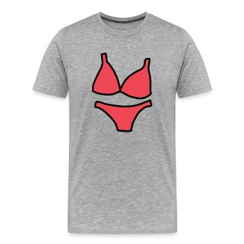 Bikini - Männer Premium Bio T-Shirt - Grau meliert - Vorne - Damien (186cm)