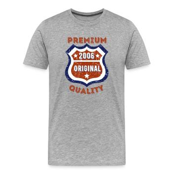 Qualité premium 2006 - T-shirt bio Premium Homme - gris chiné - Devant - Damien (186cm)