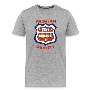 Qualité premium 1998 - T-shirt bio Premium Homme - gris chiné - Devant - Damien (186cm)