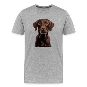Labrador - Men's Premium Organic T-Shirt - heather grey - Front - Damien (186cm)