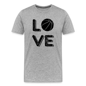 Basketball - Männer Premium Bio T-Shirt - Grau meliert - Vorne - Damien (186cm)