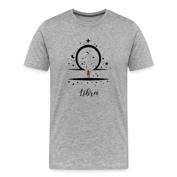 Mysteriöse und elegante Maskenillustration - Männer Premium Bio T-Shirt - Grau meliert - Vorne - Damien (186cm)