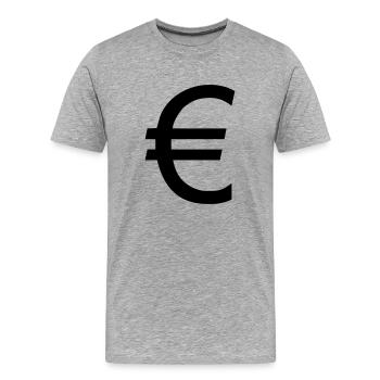 Euro Eurozeichen Money Geld - Männer Premium Bio T-Shirt - Grau meliert - Vorne - Damien (186cm)