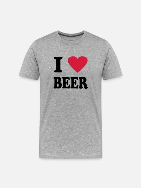 beer - Männer Premium Bio T-Shirt - Grau meliert