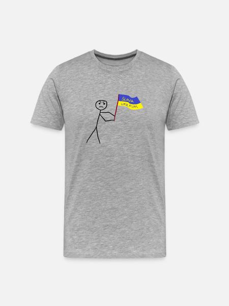 Ukrainisch - Männer Premium Bio T-Shirt - Grau meliert