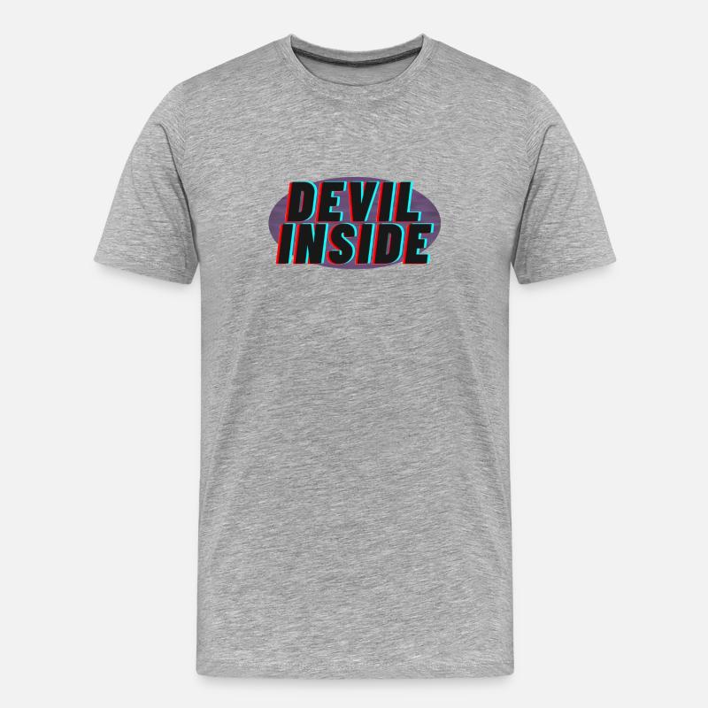 Devil Inside Vol 2 - Männer Premium Bio T-Shirt - Grau meliert
