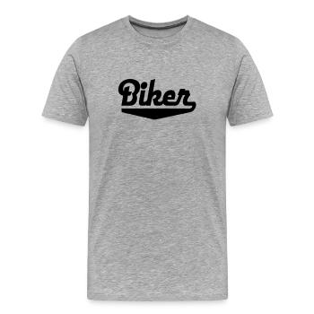 biker - Men's Premium Organic T-Shirt - heather grey - Front - Damien (186cm)