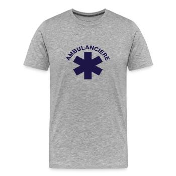 Ambulancier Hôpital - T-shirt bio Premium Homme - gris chiné - Devant - Damien (186cm)