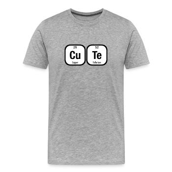CuTe, seltene Erden, Symbole, Chemisches Zeichen - Männer Premium Bio T-Shirt - Grau meliert - Vorne - Damien (186cm)
