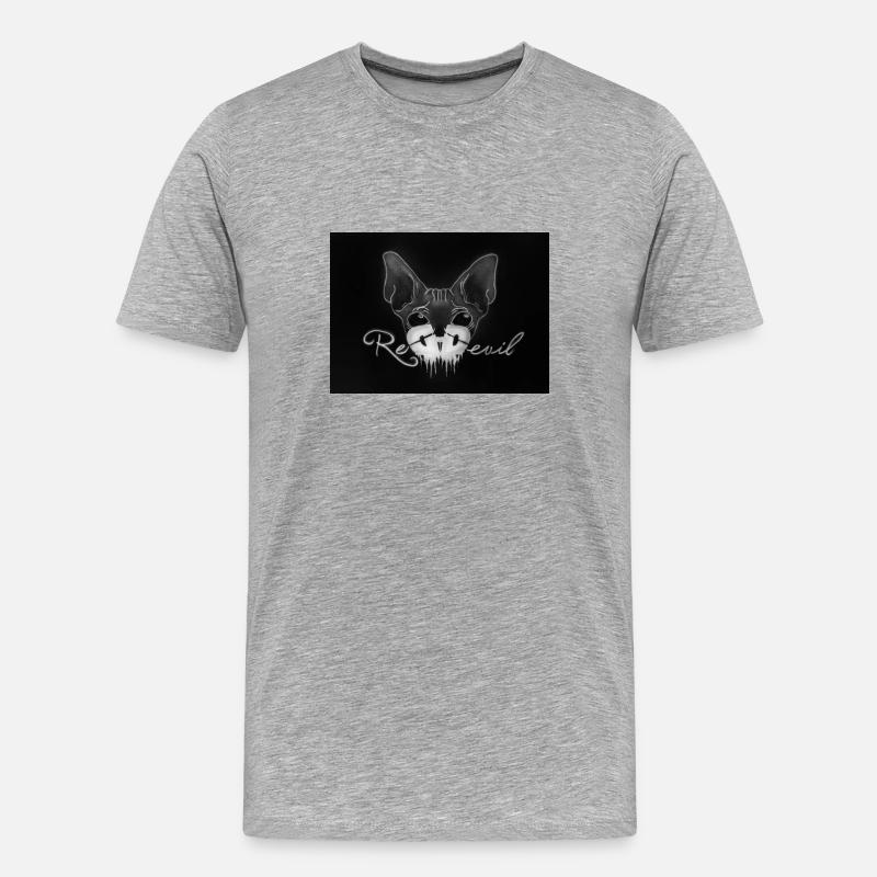 Sphynx Katze Dunkek - Männer Premium Bio T-Shirt - Grau meliert