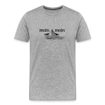 MOIN MOIN - Männer Premium Bio T-Shirt - Grau meliert - Vorne - Damien (186cm)