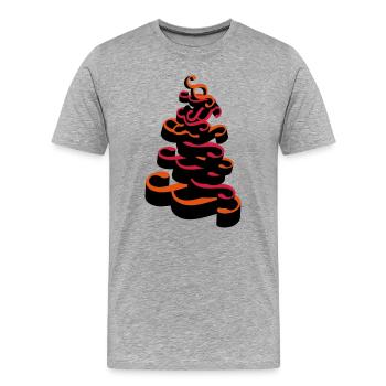 Paragraphes empilés - T-shirt bio Premium Homme - gris chiné - Devant - Damien (186cm)