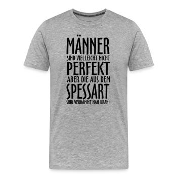 Männer aus dem Spessart - Männer Premium Bio T-Shirt - Grau meliert - Vorne - Damien (186cm)