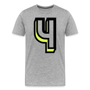 4 YEARS,4TH BIRTHDAY,4 YEARS ANNIVERSARY - Men's Premium Organic T-Shirt - heather grey - Front - Damien (186cm)