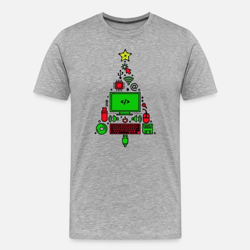 Code Computer Code Debug Skripting Programmierer - Männer Premium Bio T-Shirt - Grau meliert