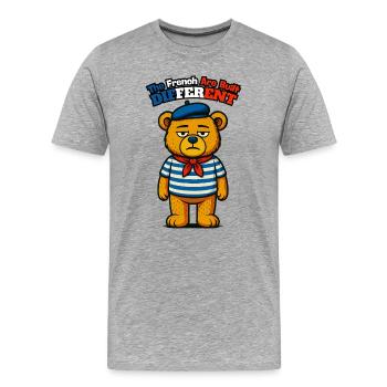 Die Franzosen sind anders gebaut - Schwarzer Humor - Männer Premium Bio T-Shirt - Grau meliert - Vorne - Damien (186cm)