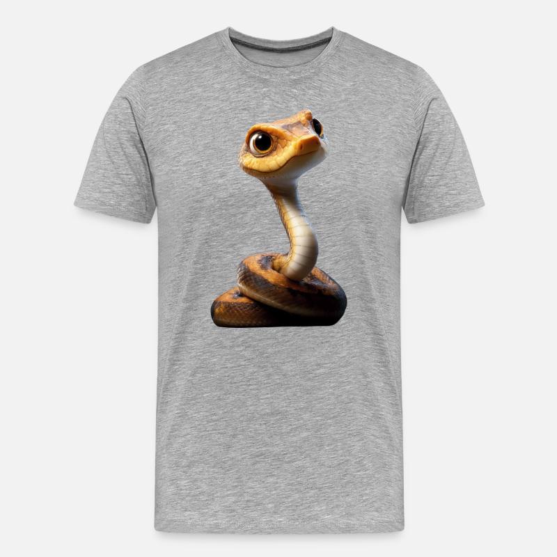 Schlange Python Kobra Klapperschlange Schlangen - Männer Premium Bio T-Shirt - Grau meliert
