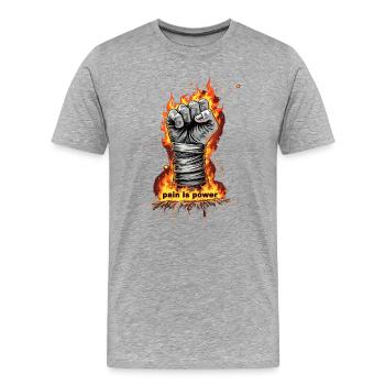 Arts Martiaux MMA - T-shirt bio Premium Homme - gris chiné - Devant - Damien (186cm)
