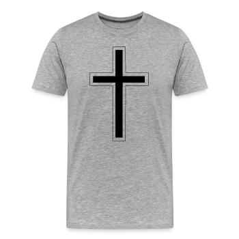 cross - Men's Premium Organic T-Shirt - heather grey - Front - Damien (186cm)
